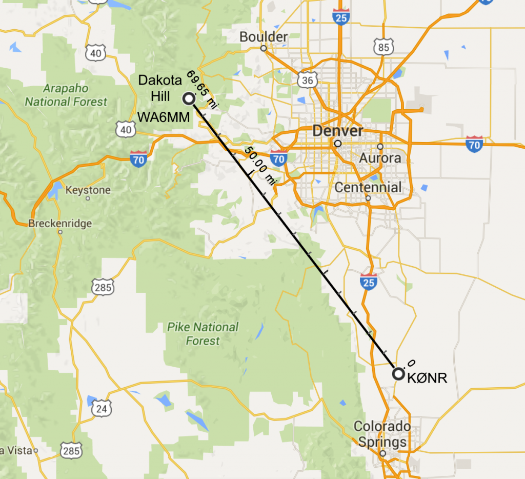 WA6MM to K0NR map - Dakota Hill