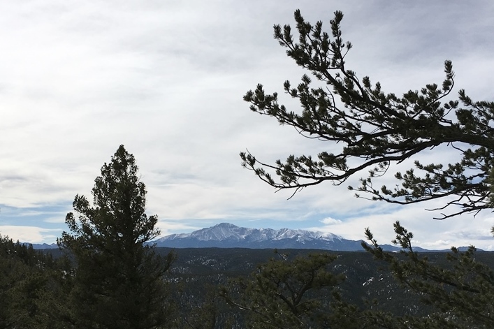 A view of Pikes Peak from Mt Herman.